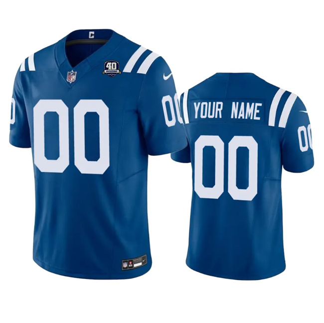 Men & Women & Youth Indianapolis Colts Customized Blue 2023 F.U.S.E 40th Anniversary Vapor Untouchable Football Stitched Jersey